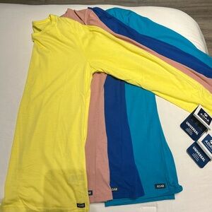 Adar Long Sleeve Under Scrub Tops: Royal Blue, Teal Green, Blush & Citron